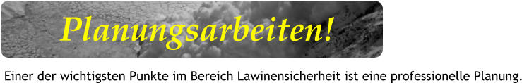 Einer der wichtigsten Punkte im Bereich Lawinensicherheit ist eine professionelle Planung. Planungsarbeiten!